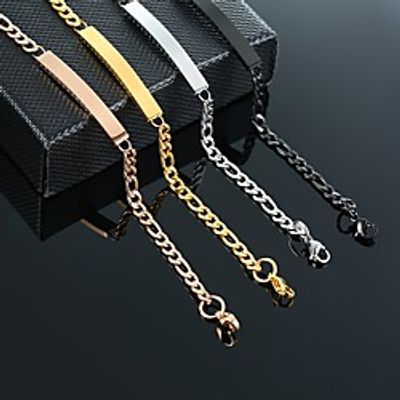 Chain Bracelet Cuban Link Birthday Stylish Simple Classic Steel Bracelet Jewelry Rose Gold  Black  Gold For Gift Lightinthebox