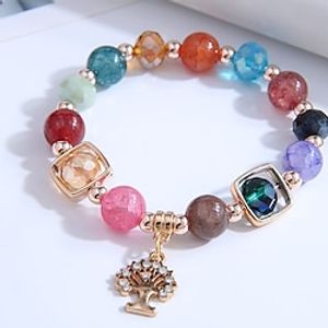 Women's Bead Bracelet Thick Chain Fashion Wedding Birthday Elegant Fashion Cute Personalized Alloy Bracelet Jewelry Rainbow For Party Evening Gift Birthday Lightinthebox