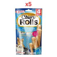 Inaba Churu Chicken Recipe Wraps Tuna With Scallop Recipe 40G/4 Sticks Per Pack (Pack of 5)