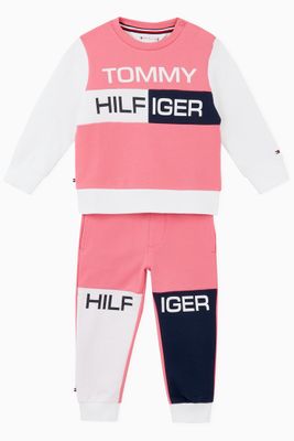 Colour-Blocked Logo Tracksuit in Organic Cotton Colour-Blocked Logo Tracksuit in Organic Cotton
