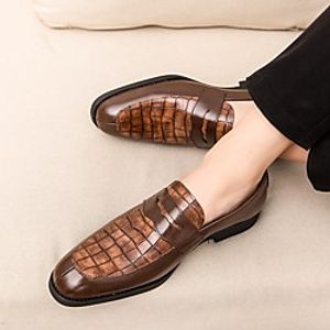 Men's Oxfords Penny Loafers Classic Daily PU Yellow Green Black Fall Spring miniinthebox