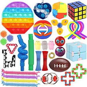 Sensory Toys Set 34 Pack Stress Relief Fidget Hand Toys for Adults Kids Sensory Fidget Blocks and Squeeze Widget for Relaxing Therapy - Perfect for ADHD Add Anxiety Autism miniinthebox