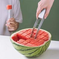 3-Piece Stainless Steel Watermelon Slicer Set with Easy Serve Forks - Durable, Dishwasher Safe Perfect for Fruit Prep Lightinthebox - thumbnail