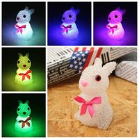 LED Cute Necktie Easter Rabbit Night Light Bunny Lamp Party Home Decoration