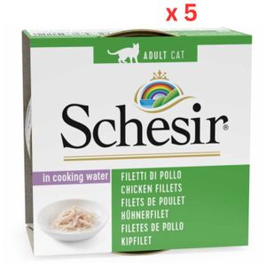 Schesir Cat Wet Food Chicken Fillets Natural Style 85G Can (Pack Of 5)
