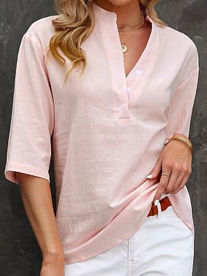 Casual Loose Solid Color Long Sleeve Blouse Casual Loose Solid Color Long Sleeve Blouse