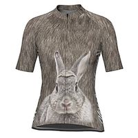 21Grams Women's Short Sleeve Cycling Jersey 3D Rabbit Bike Top Mountain Bike MTB Road Bike Cycling Grey Spandex Polyester Breathable Quick Dry Moisture Wicking Sports Clothing Apparel / Athleisure miniinthebox - thumbnail