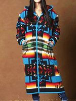 Women's Printed Double-sided Hooded Jacket - thumbnail
