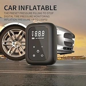 Portable Air Compressor 150PSI Wireless Air Pump 4000mAh Battery Automatically Turned Off Used In Cars Motorcycles Bicycles Balls. Lightinthebox