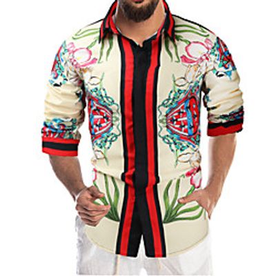 Men's Shirt 3D Print Animal 3D Long Sleeve Street Tops Fashion Sports Rainbow Lightinthebox