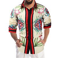 Men's Shirt 3D Print Animal 3D Long Sleeve Street Tops Fashion Sports Rainbow Lightinthebox - thumbnail