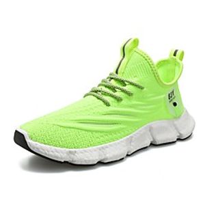 Men's Trainers Athletic Shoes Sporty Look Sporty Athletic Outdoor Running Shoes Basketball Shoes Tissage Volant Breathable Non-slipping Height-increasing Booties / Ankle Boots White Black Green miniinthebox