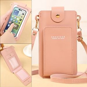 Universal Phone Bags Touch Screen Mobile Phone Bag  Mini Flap Crossbody Bag Fashion Faux Leather Purse Vertical Wallet With Card Lightinthebox