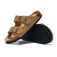 Women's Sandals Slippers Outdoor Slippers Outdoor Home Daily Flat Heel Open Toe Vacation Casual Comfort Microbial Leather Camel Light Brown Dark Brown Lightinthebox