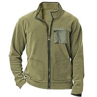 Men's Sweat Jacket Polar Fleece Full Zip Sweatshirt Black Blue Green Standing Collar Plain Sports  Outdoor Daily Holiday Streetwear Basic Casual Spring   Fall Clothing Apparel Hoodies Sweatshirts  Lightinthebox - thumbnail