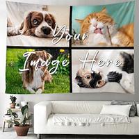 Customized Personalize Hanging Tapestry 4 Grids with Your Photo Wall Art Mural Decor Photograph Backdrop Home Bedroom Living Room Decoration Lightinthebox