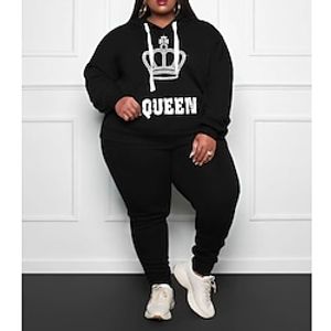 Women's Tracksuit Sweatsuit Winter 2 Piece Letter  Number Clothing Suit Black Green Yoga Fitness Gym Workout Breathable Moisture Wicking Soft Plus Size Sport Activewear Micro-elastic Lightinthebox