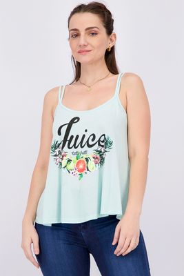 Womens Graphic Print Tank Top Aqua Womens Graphic Print Tank Top Aqua