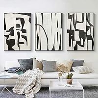 Hand painted Abstract Set Of Three Wall Art Painting Nature Framed Large Gallery Art Modern Painting for Vintage artwork Wall Decor for Living Room bedroom decoration Lightinthebox