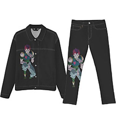 Inspired by Hunter X Hunter Hisoka Anime Cartoon Cloth Denim Jacket Jeans Harajuku Graphic Coat Pants For Women's Men's Lightinthebox