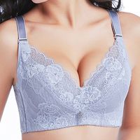 Embroidery Gather Adjustable Wireless Bras