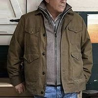 Men's Lightweight Jacket Cargo Jacket Casual Jacket Outdoor Daily Wear Warm Fall Winter Plain Fashion Streetwear Lapel Regular Khaki Jacket Lightinthebox - thumbnail