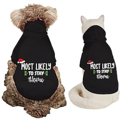 Dog Hoodie With Letter Print Text memes Dog Sweaters for Large Dogs Dog Sweater Solid Soft Brushed Fleece Dog Clothes Dog Hoodie Sweatshirt with Pocket Lightinthebox