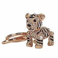 fawziya crystal keychain jeweled tiger keychains for women-gold Lightinthebox - thumbnail