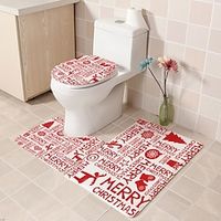Bathroom Mat, Bathroom Non-slip Mat,Bath Mat Set 3 Pieces Absorbent Non-Slip Bath Mat Toilet Rug Bath Rug for Bathroom, Bedroom, Kitchen miniinthebox - thumbnail