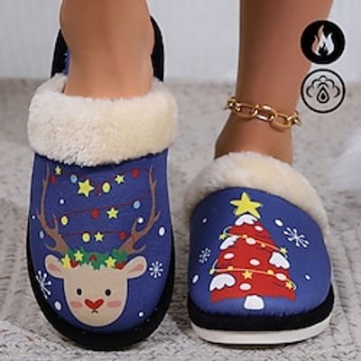 Women's Slippers Print Shoes Xmas Shoes Animal Print Home Christmas Daily Fleece Lined Winter Flat Heel Round Toe Closed Toe Plush Casual Comfort Polyester Faux Fur Loafer Animal Patterned Blue Lightinthebox Women's Slippers Print Shoes Xmas Shoes Animal Print Home Christmas Daily Fleece Lined Winter Flat Heel Round Toe Closed Toe Plush Casual Comfort Polyester Faux Fur Loafer Animal Patterned Blue Lightinthebox