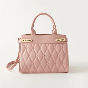 Sasha Quilted Tote Bag with Double Handle and Zip Closure