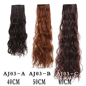 hot-selling female long curly wigs in foreign trade, non-marking invisible natural simulation water ripple three-piece hair extension piece Lightinthebox