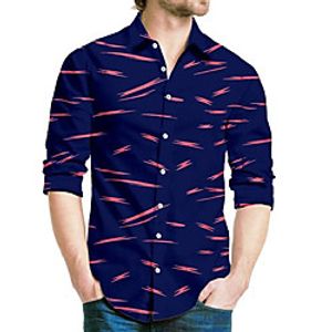 Men's Shirt 3D Print Graphic Turndown Street Casual Button-Down Print Long Sleeve Tops Casual Fashion Breathable Blue miniinthebox