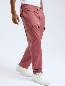 Men Fashion Button Design Zip Front High Waist Casual Pants
