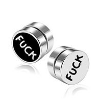 Men's Earrings Classic Holiday Birthday Stylish Simple Stainless Steel Earrings Jewelry Black For Street Formal Date Festival 1pc miniinthebox - thumbnail