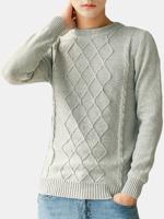 100%Cotton Jacquard Casual Sweater