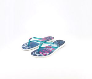 Womens Style 2 Slim Paisage Slipper  White/Blue
