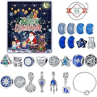Christmas Advent Calendar 2023 Xmas Gift  Countdown Bracelets Making Kit 24 Days Christmas Gift DIY Charm Beads and Bracelets for Girls Women Kids miniinthebox
