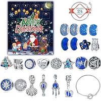 Christmas Advent Calendar 2023 Xmas Gift  Countdown Bracelets Making Kit 24 Days Christmas Gift DIY Charm Beads and Bracelets for Girls Women Kids miniinthebox - thumbnail