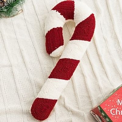 Christmas Candy Cane Decorative Toss Pillows Throw Pillows Warm Waist Xmas Soft Cushion Backrest for Chair Sofa Bed Bench Couch Livingroom miniinthebox