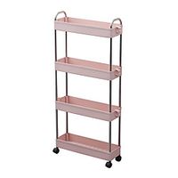 4 Tier Slim Storage Cart Mobile Shelving Unit Organizer Slide Out Storage Rolling Utility Cart Tower Rack with Handles for Kitchen Bathroom Laundry Narrow Places Lightinthebox - thumbnail