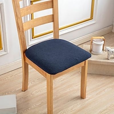 Dining Chair Cover Stretch Chair Seat Slipcover Soft Plain Solid Color Durable Washable Furniture Protector For Dining Room Party miniinthebox