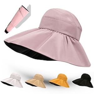 summer vinyl empty top sunscreen hat female summer large eaves sunscreen sun hat foldable fisherman hat spring and summer miniinthebox