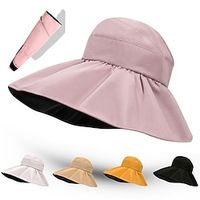 summer vinyl empty top sunscreen hat female summer large eaves sunscreen sun hat foldable fisherman hat spring and summer miniinthebox - thumbnail