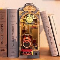 DIY Book Nook Kit, 3D Wooden Puzzle Bookend For Bookshelf Decor, Light Up Tiny Miniature Dollhouse Model Kits For Adults, 2 AAA Batteries Not Included, Thanksgiving DayXmas Christmas gift Lightinthebox - thumbnail