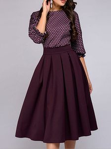 Round Neck Polka Dot Skater Dress