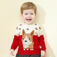 Toddler Boys Sweater Animal Long Sleeve Crewneck School Fashion Red Winter Clothes 3-7 Years  Fall Lightinthebox - thumbnail