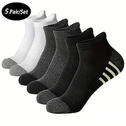 Men's 5 Pack Multi Packs Socks Ankle Socks Low Cut Socks Running Socks Casual Socks Black White Color Color Block Sports Outdoor Daily Vacation Basic Medium Summer Spring Fashion Casual Lightinthebox