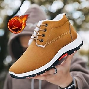 Men's Boots Suede Shoes Winter Boots Fleece lined Vintage Casual Outdoor Walking Shoes Leather Warm Comfortable Slip Resistant Booties / Ankle Boots Coffee color Black Blue Fall miniinthebox