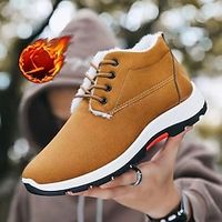 Men's Boots Suede Shoes Winter Boots Fleece lined Vintage Casual Outdoor Walking Shoes Leather Warm Comfortable Slip Resistant Booties / Ankle Boots Coffee color Black Blue Fall miniinthebox - thumbnail